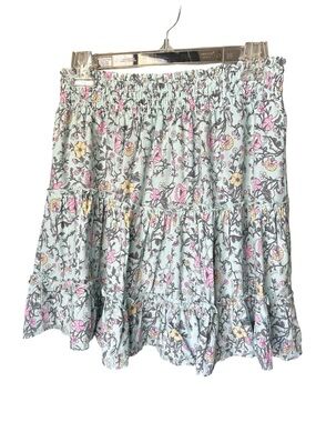Wallflower Light Blue Floral Tiered Skirt Sz L